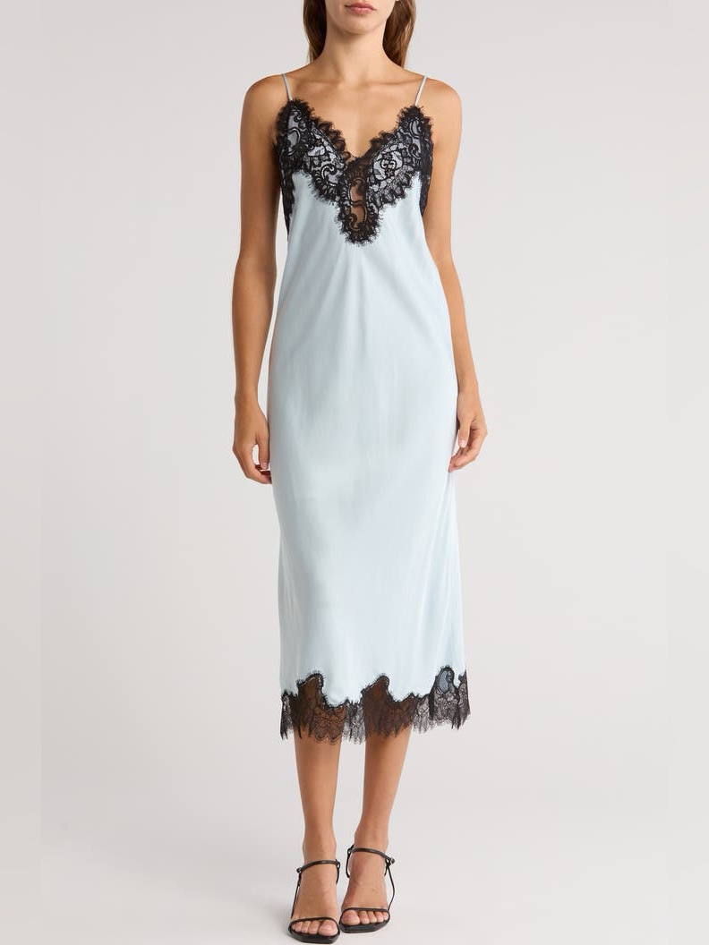 Nwt A.L.C. Lennon Lace Accent Satin Slipdress Xxs